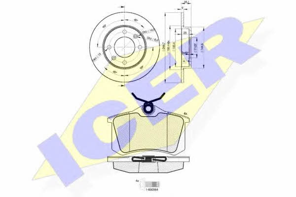 Icer 30697-4746 Диски тормозные с колодками задние невентилируемые, комплект 306974746: Отличная цена - Купить в Польше на 2407.PL!