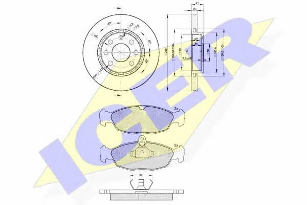 Icer 30858-9046 Front ventilated brake discs with pads, set 308589046: Buy near me in Poland at 2407.PL - Good price!