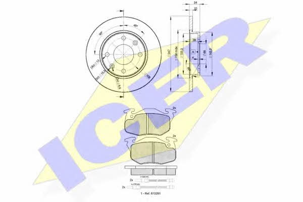 Icer 30864-4689 Brake discs with pads front non-ventilated, set 308644689: Buy near me in Poland at 2407.PL - Good price!