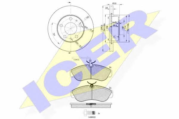 Icer 31054-4682 Диски гальмівні з колодками передні вентильовані, комплект 310544682: Приваблива ціна - Купити у Польщі на 2407.PL!