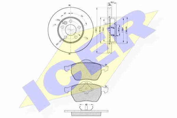 Icer 31139-1093 Диски гальмівні з колодками передні вентильовані, комплект 311391093: Приваблива ціна - Купити у Польщі на 2407.PL!