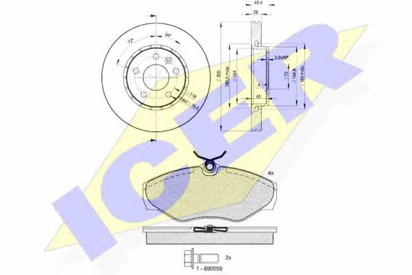 Icer 31315-6845 Bremsscheiben vorne innenbelüftet mit Belägen, Satz 313156845: Kaufen Sie zu einem guten Preis in Polen bei 2407.PL!