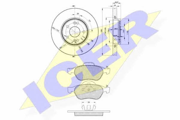 Icer 31431-2234 Диски тормозные с колодками, комплект 314312234: Отличная цена - Купить в Польше на 2407.PL!