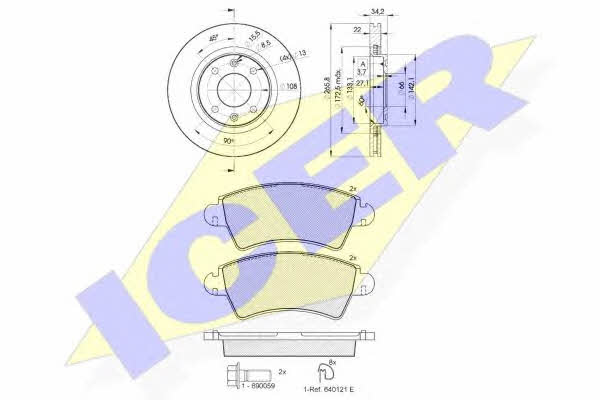 Icer 31525-4750 Front ventilated brake discs with pads, set 315254750: Buy near me in Poland at 2407.PL - Good price!