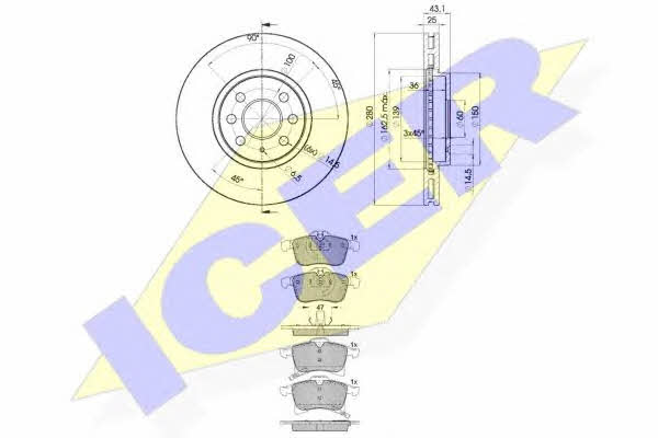 Icer 31592-9007 Диски тормозные с колодками передние вентилируемые, комплект 315929007: Отличная цена - Купить в Польше на 2407.PL!