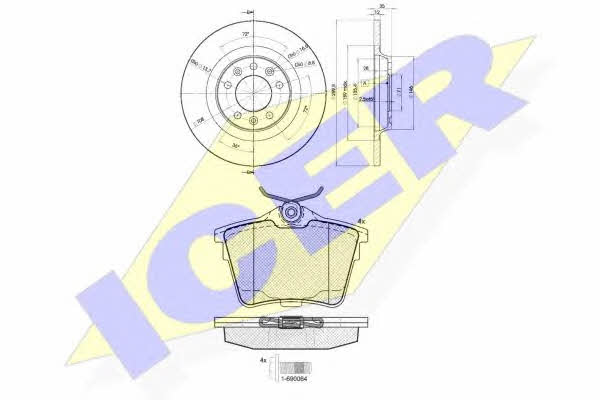 Icer 31658-4609 Brake discs with pads rear non-ventilated, set 316584609: Buy near me in Poland at 2407.PL - Good price!