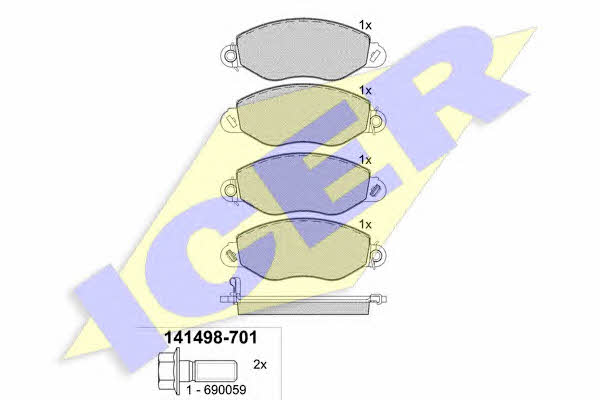 Icer 141498 Brake Pad Set, disc brake 141498: Buy near me in Poland at 2407.PL - Good price!