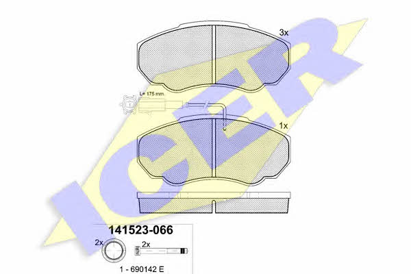 Icer 141523-066 Brake Pad Set, disc brake 141523066: Buy near me in Poland at 2407.PL - Good price!