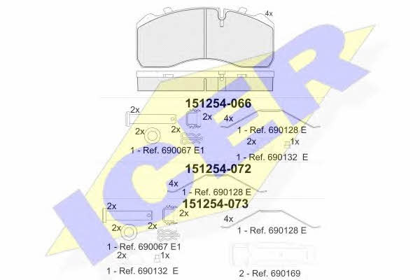 Icer 151254-066 Klocki hamulcowe, zestaw 151254066: Atrakcyjna cena w Polsce na 2407.PL - Zamów teraz!