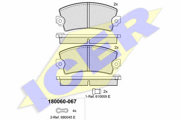 Icer 180060-067 Scheibenbremsbeläge, Set 180060067: Kaufen Sie zu einem guten Preis in Polen bei 2407.PL!