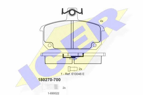 Icer 180270-700 Brake Pad Set, disc brake 180270700: Buy near me in Poland at 2407.PL - Good price!