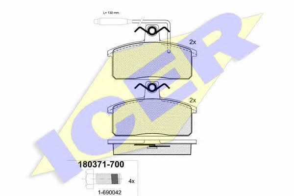 Icer 180371 Brake Pad Set, disc brake 180371: Buy near me in Poland at 2407.PL - Good price!