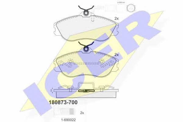 Icer 180873-700 Brake Pad Set, disc brake 180873700: Buy near me in Poland at 2407.PL - Good price!