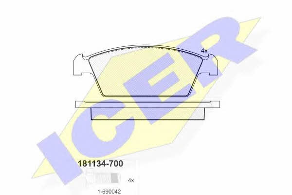 Icer 181134-700 Brake Pad Set, disc brake 181134700: Buy near me in Poland at 2407.PL - Good price!