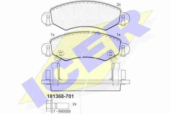 Icer 181368-701 Тормозные колодки дисковые, комплект 181368701: Отличная цена - Купить в Польше на 2407.PL!