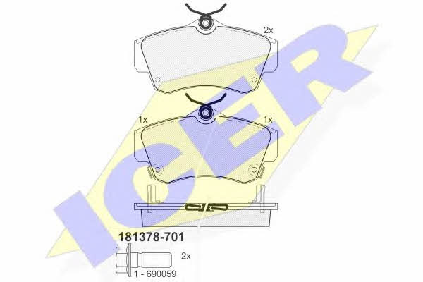 Icer 181378-701 Brake Pad Set, disc brake 181378701: Buy near me in Poland at 2407.PL - Good price!