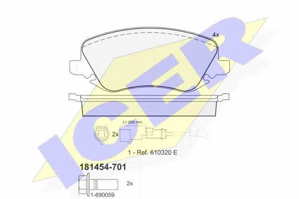 Icer 181454-701 Brake Pad Set, disc brake 181454701: Buy near me in Poland at 2407.PL - Good price!