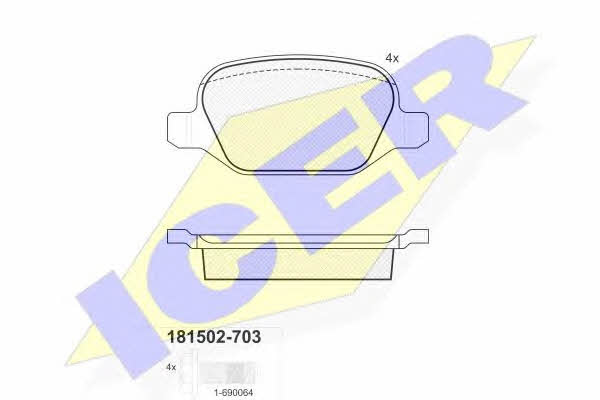 Icer 181502-703 Гальмівні колодки, комплект 181502703: Приваблива ціна - Купити у Польщі на 2407.PL!