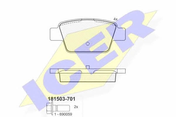 Icer 181503-701 Brake Pad Set, disc brake 181503701: Buy near me in Poland at 2407.PL - Good price!