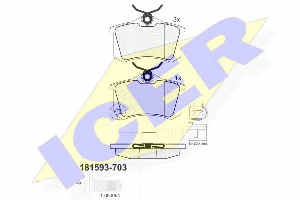 Icer 181593-703 Brake Pad Set, disc brake 181593703: Buy near me in Poland at 2407.PL - Good price!