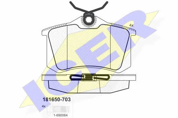 Icer 181650-703 Rear disc brake pads, set 181650703: Buy near me in Poland at 2407.PL - Good price!