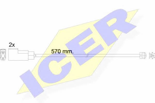 Icer 610463 E C Warning contact, brake pad wear 610463EC: Buy near me at 2407.PL in Poland at an Affordable price!