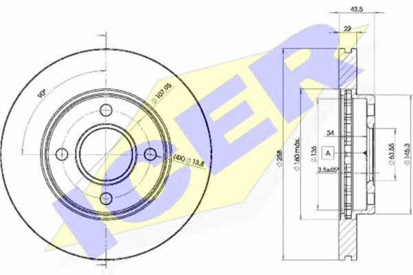 Icer 78BD3270-2 Brake disc 78BD32702: Buy near me in Poland at 2407.PL - Good price!