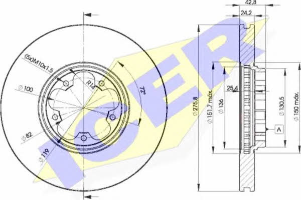 Icer 78BD5612-2 Front brake disc ventilated 78BD56122: Buy near me in Poland at 2407.PL - Good price!