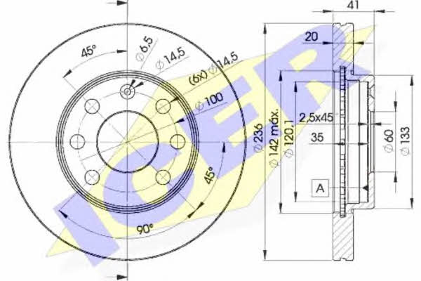 Icer 78BD1440-2 Front brake disc ventilated 78BD14402: Buy near me at 2407.PL in Poland at an Affordable price!