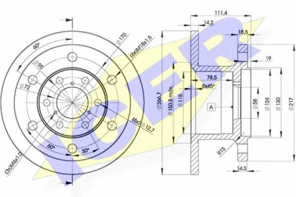 Icer 78BD3907-1 Unventilated front brake disc 78BD39071: Buy near me in Poland at 2407.PL - Good price!