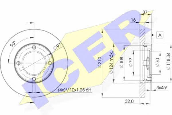 Icer 78BD8702-2 Unventilated front brake disc 78BD87022: Buy near me in Poland at 2407.PL - Good price!