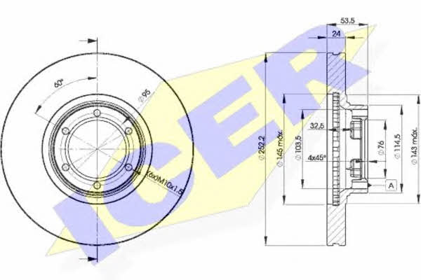 Icer 78BD1367-2 Front brake disc ventilated 78BD13672: Buy near me in Poland at 2407.PL - Good price!
