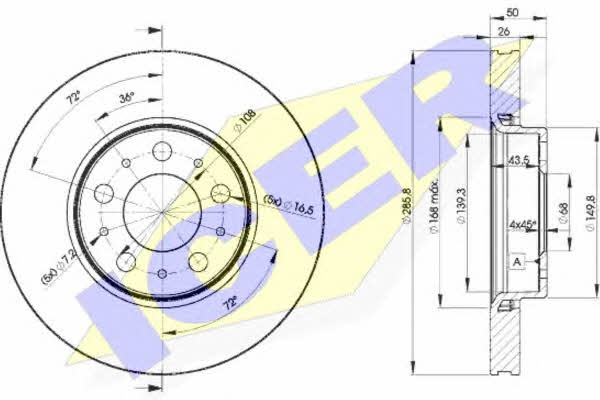 Icer 78BD4046-2 Brake disc 78BD40462: Buy near me in Poland at 2407.PL - Good price!