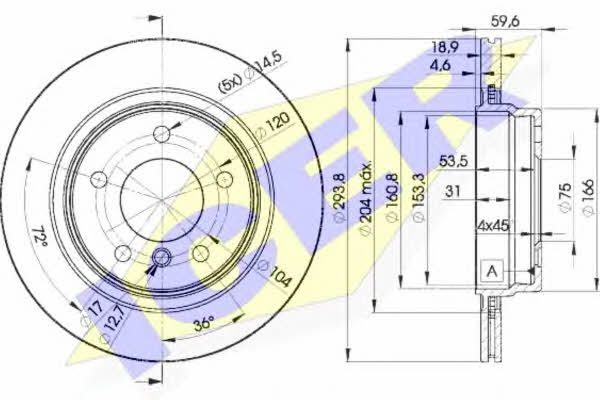 Icer 78BD5563-2 Rear ventilated brake disc 78BD55632: Buy near me in Poland at 2407.PL - Good price!