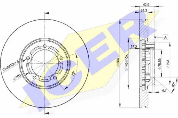 Icer 78BD5610-2 Front brake disc ventilated 78BD56102: Buy near me in Poland at 2407.PL - Good price!