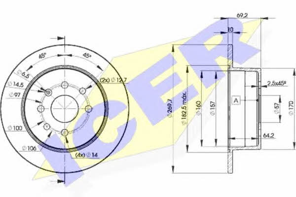 Icer 78BD9209-2 Диск гальмівний задній невентильований 78BD92092: Приваблива ціна - Купити у Польщі на 2407.PL!