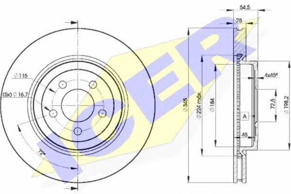 Icer 78BD9197-2 Front brake disc ventilated 78BD91972: Buy near me in Poland at 2407.PL - Good price!