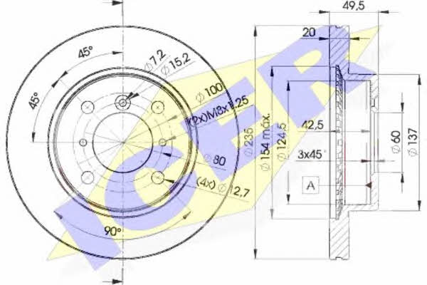 Icer 78BD6101-2 Front brake disc ventilated 78BD61012: Buy near me in Poland at 2407.PL - Good price!