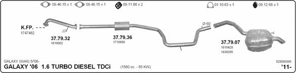  525000365 Exhaust system 525000365: Buy near me in Poland at 2407.PL - Good price!