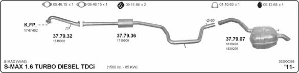  525000369 Exhaust system 525000369: Buy near me in Poland at 2407.PL - Good price!