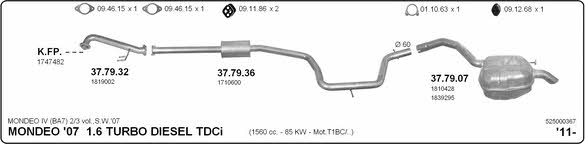  525000367 Exhaust system 525000367: Buy near me in Poland at 2407.PL - Good price!