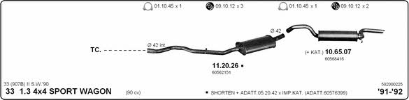 Imasaf 502000225 Exhaust system 502000225: Buy near me in Poland at 2407.PL - Good price!