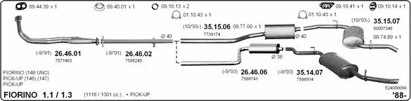 Imasaf 524000098 Exhaust system 524000098: Buy near me in Poland at 2407.PL - Good price!