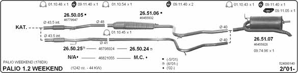  524000140 Exhaust system 524000140: Buy near me in Poland at 2407.PL - Good price!