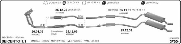 Imasaf 524000259 Exhaust system 524000259: Buy near me in Poland at 2407.PL - Good price!