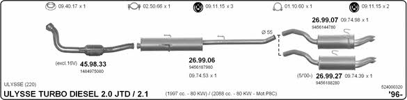 Imasaf 524000320 Exhaust system 524000320: Buy near me in Poland at 2407.PL - Good price!