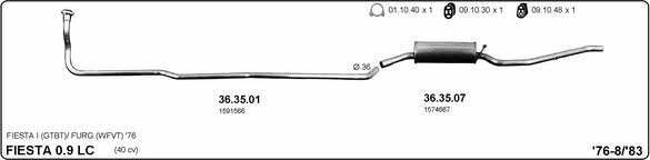 Imasaf 525000104 Exhaust system 525000104: Buy near me in Poland at 2407.PL - Good price!