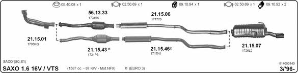 Imasaf 514000140 Exhaust system 514000140: Buy near me in Poland at 2407.PL - Good price!