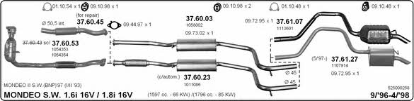 Imasaf 525000258 Exhaust system 525000258: Buy near me in Poland at 2407.PL - Good price!