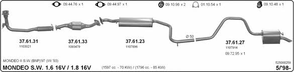 Imasaf 525000259 Exhaust system 525000259: Buy near me in Poland at 2407.PL - Good price!